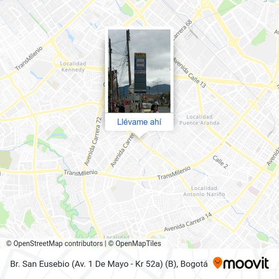 Br. San Eusebio (Av. 1 De Mayo Kr 52a) (B) parada Rutas, horarios y