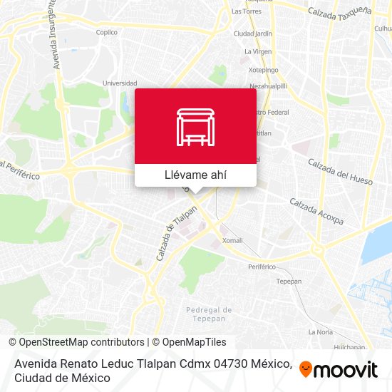 Avenida Renato Leduc Tlalpan Cdmx 04730 México parada Rutas, horarios