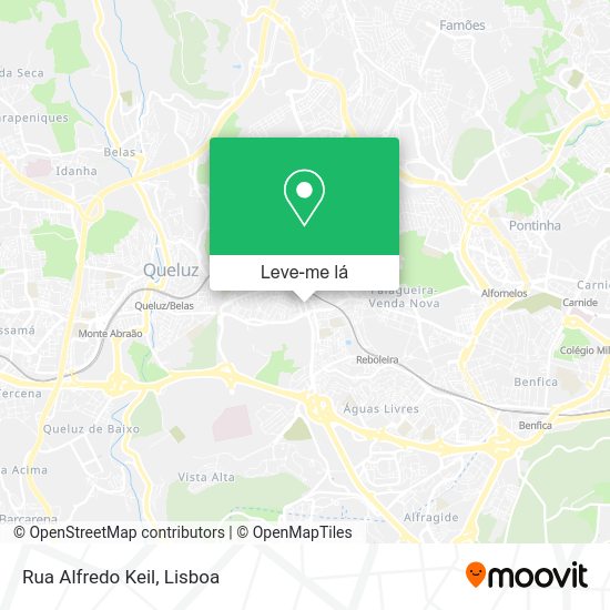 Como chegar a Rua Alfredo Keil em Amadora por autocarro, comboio ou metro?