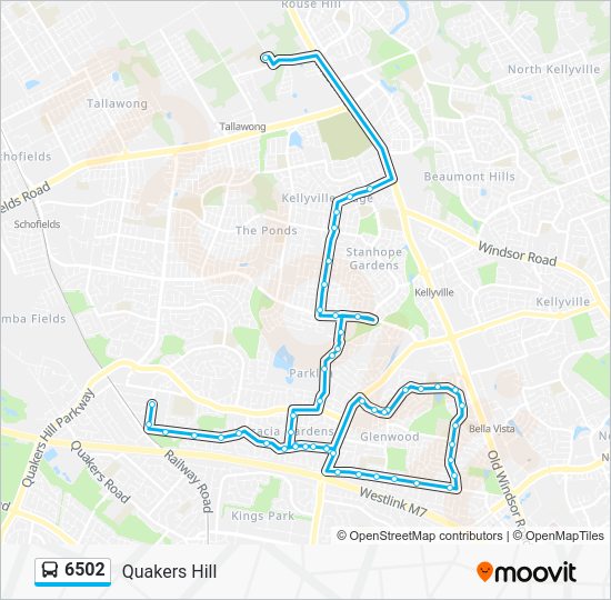 6502 Route Schedules, Stops & Maps Quakers Hill (Updated)