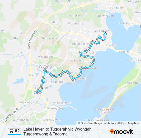 82 Route Schedules, Stops & Maps Tuggerah (Updated)
