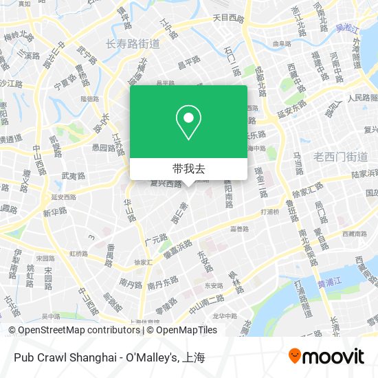 如何乘坐 公交 或 地铁 前往天平路街道的Pub Crawl Shanghai O'Malley's？