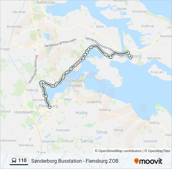 110 Rute Rejseplaner, stop & kort Flensburg Zob (Opdateret)