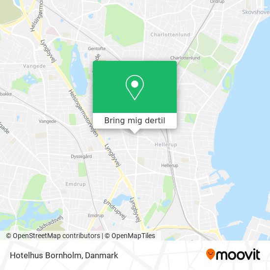 Vej til Hotelhus Bornholm i Gentofte med Bus, Jernbane eller Metro?