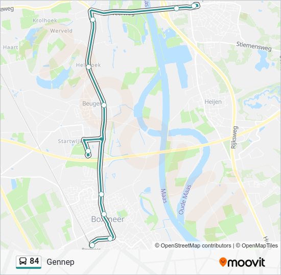 Bus 84 Route Map 84 Route: Schedules, Stops & Maps - Boxmeer Station (Updated)