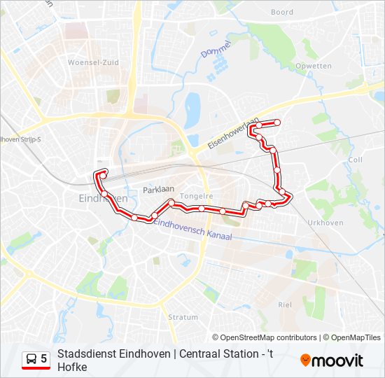 5 Route: Schedules, Stops & Maps - 'T Hofke (Updated)