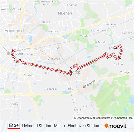 24 Route: Dienstregelingen, Haltes En Kaarten - Eindhoven Station (Bijgewerkt)
