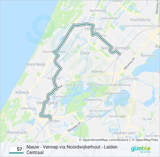 57 Route: Dienstregelingen, Haltes En Kaarten - Leiden Centraal (Bijgewerkt)