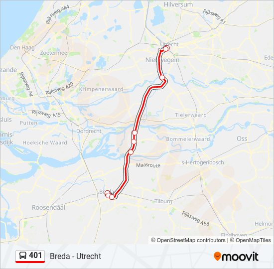 401 Route: Dienstregelingen, Haltes En Kaarten - Breda (Bijgewerkt)