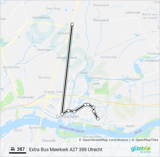 387 Route: Schedules, Stops & Maps - Extra Bus Meerkerk A27 388 Utrecht (Updated)