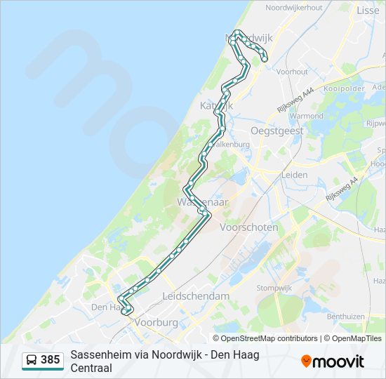 385 Bus Route Map 385 Route: Schedules, Stops & Maps - Noordwijk (Updated)