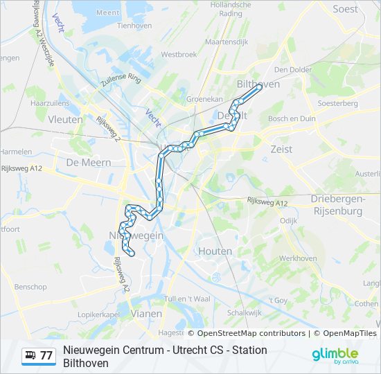 77 Route: Dienstregelingen, Haltes En Kaarten - Bilthoven Station (Bijgewerkt)