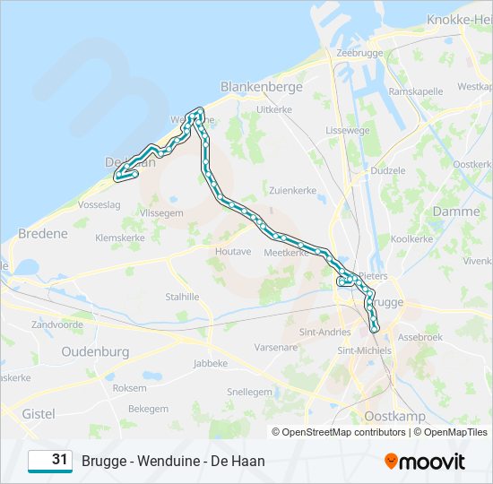 31 Route: Dienstregelingen, Haltes En Kaarten - De Haan Aan Zee (Bijgewerkt)