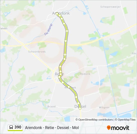 390 Bus Route Timetable 390 Route: Schedules, Stops & Maps - Dessel Markt (Updated)