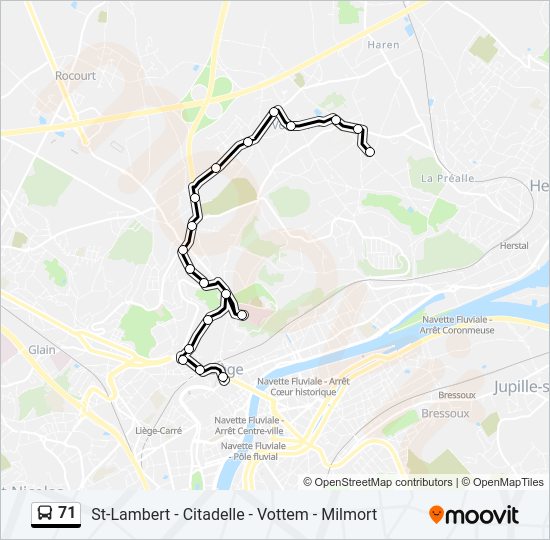 Pain Points Liés Au Plan Bus 71 Ratp 71 Itinéraire Horaires, Arrêts & Plan Vottem Rue Du Bouxthay‎→Liege