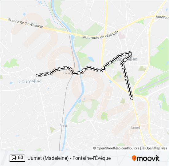 63 Itinéraire Horaires, Arrêts & Plan Courcelles Place Des Trieux‎→