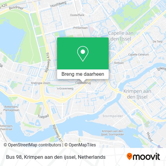Hoe kom je bij Bus 98, Krimpen aan den ijssel in Capelle Aan Den Ijssel met metro, bus of trein?