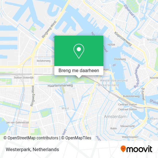 Kaart Westerpark Amsterdam Hoe gaan naar Westerpark in Amsterdam via Bus, Trein, Metro of Tram?