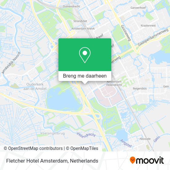 Hoe gaan naar Fletcher Hotel Amsterdam via bus, metro, trein, tram of veerboot?