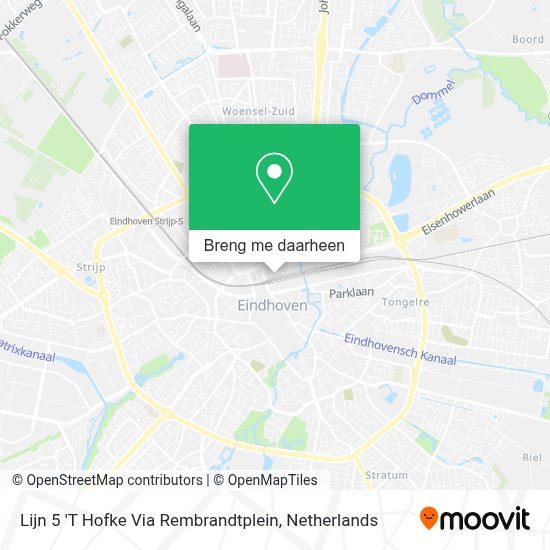 Hoe Gaan Naar Lijn 5 'T Hofke Via Rembrandtplein In Eindhoven Via Bus Of Trein?