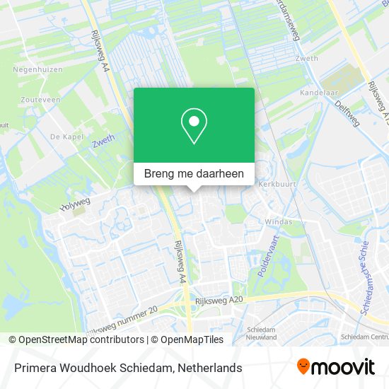 Kaart Schiedam Woudhoek Hoe gaan naar Primera Woudhoek Schiedam in Schiedam via Bus, Metro