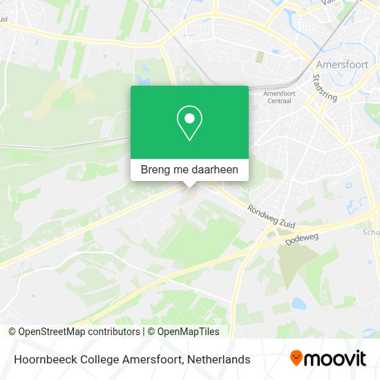 Kaart Nederland Hoornbeeck College Hoe gaan naar Hoornbeeck College Amersfoort in Amersfoort via Bus of Trein