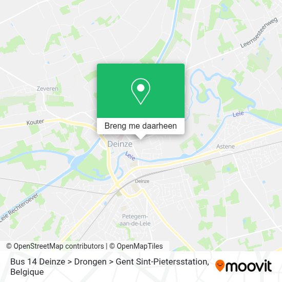 Hoe gaan naar Bus 14 Deinze > Drongen > Gent SintPietersstation via Bus of Trein?