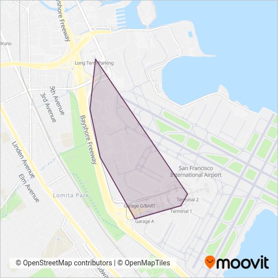 Air Train San Francisco Map SFO AirTrain, San Francisco San Jose, CA light rail Times, Routes