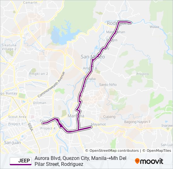 jeep Route Schedules, Stops & Maps Aurora Blvd, Quezon City, Manila
