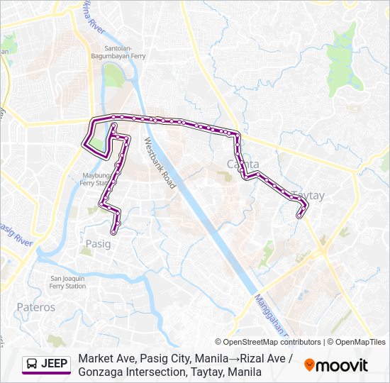 jeep Route Schedules, Stops & Maps Market Ave, Pasig City, Manila‎→