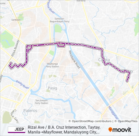 jeep Route Schedules, Stops & Maps Rizal Ave / B.A. Cruz