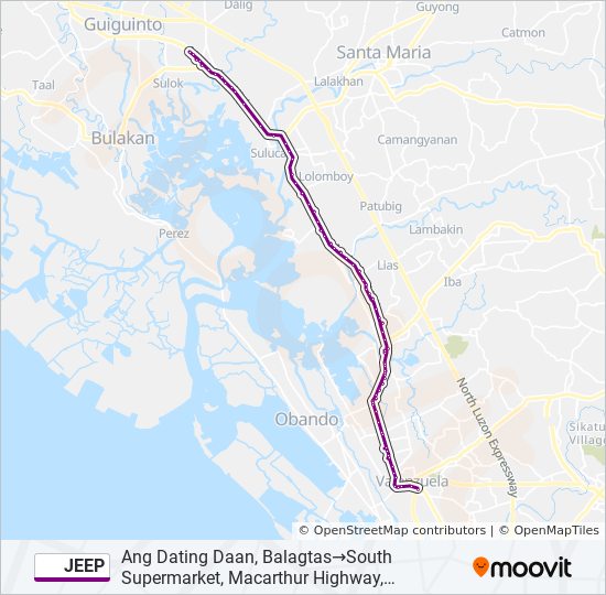 jeep Route Schedules, Stops & Maps Ang Dating Daan, Balagtas‎→South