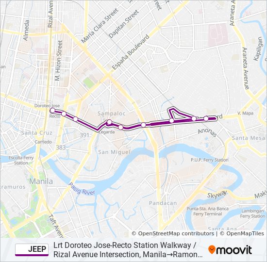 jeep Route Schedules, Stops & Maps Lrt Doroteo JoseRecto Station