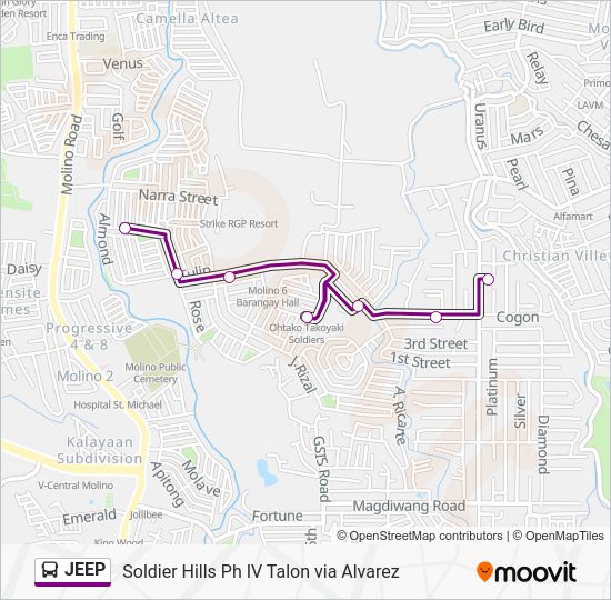 jeep Route Schedules, Stops & Maps Soldiers Hills Iv, Bacoor City‎→