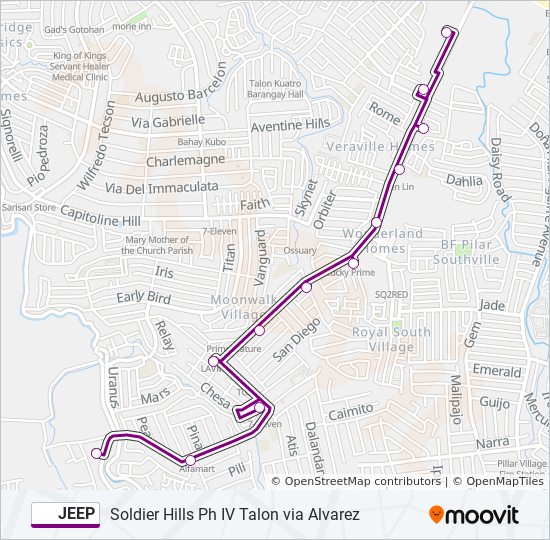 jeep Route Schedules, Stops & Maps Alvarez Extension, Las Piñas City