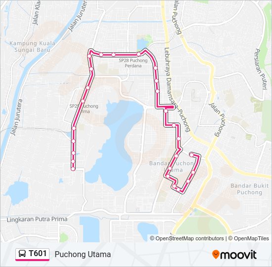 Map Of Bus Routes Near Me T601 Route: Schedules, Stops & Maps - Puchong Utama (Updated)