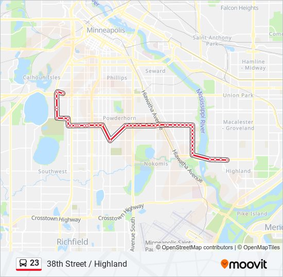 23 Route Schedules, Stops & Maps 38th Street / Highland (Updated)