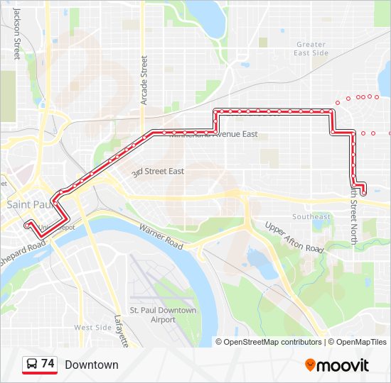 74 Route Schedules, Stops & Maps Downtown (Updated)