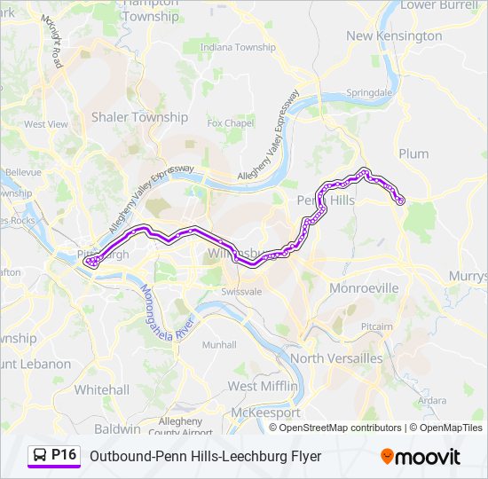 p16 Route Schedules, Stops & Maps OutboundPenn HillsLeechburg Flyer (Updated)