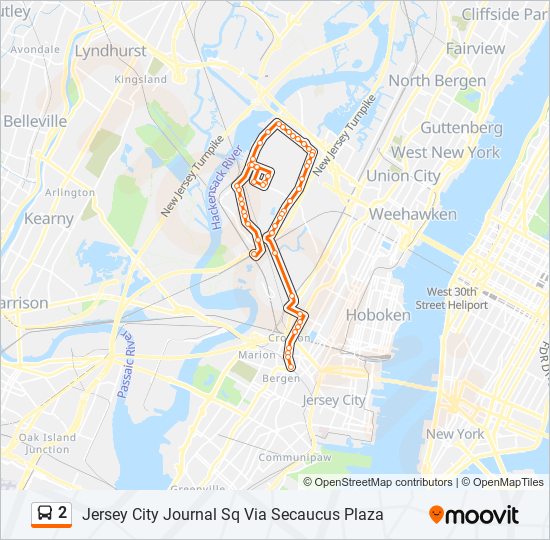 2 Route Schedules, Stops & Maps Jersey City Journal Sq Via Secaucus