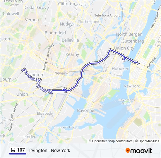107 Route Schedules, Stops & Maps Irvington S Orange (Updated)