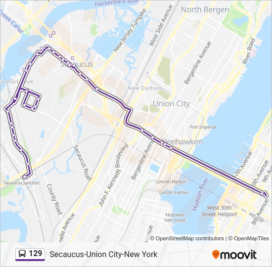 129 Route Schedules, Stops & Maps Secaucus Junction Via Secaucus