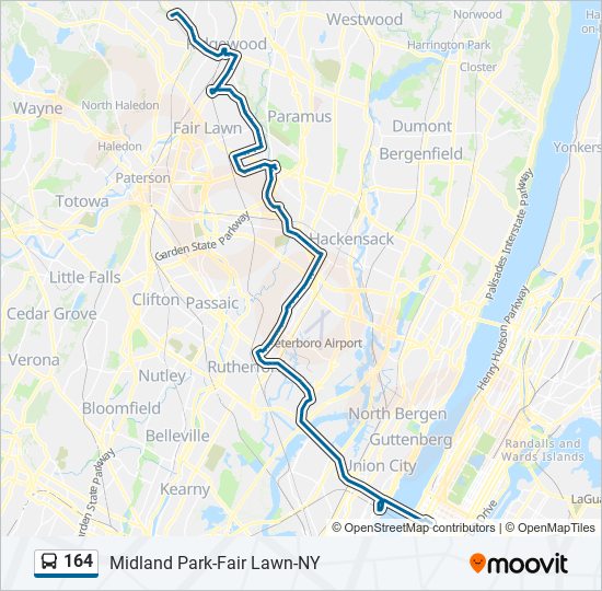 164 Route Schedules, Stops & Maps Midland Park (Updated)