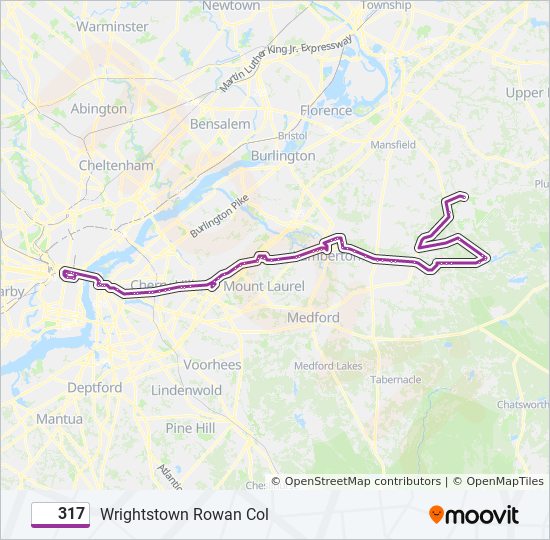 317 Route Schedules, Stops & Maps Wrightstown Rowan Col (Updated)