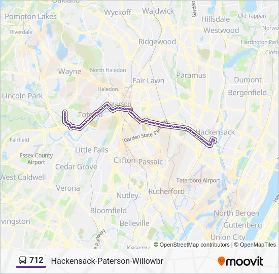 712 Route Schedules, Stops & Maps Totowa Industrial Pk (Updated)