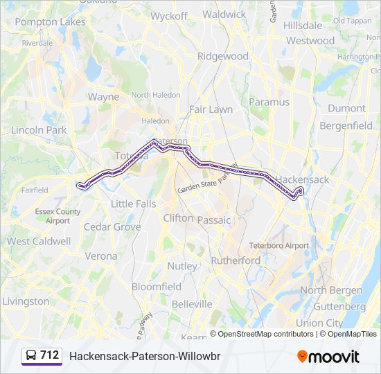 NJ Transit 712 Route Schedules, Stops & Maps Wayne Willowbrook (Updated)