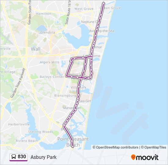 830 Route Schedules, Stops & Maps Asbury Park (Updated)