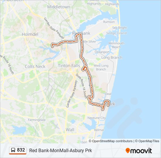 832 Route Schedules, Stops & Maps Asbury Park North Asbury (Updated)