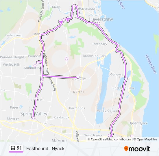 91 Route Schedules, Stops & Maps Eastbound Nyack (Updated)