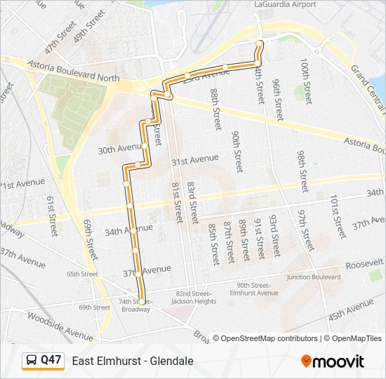 q47 Route Schedules, Stops & Maps Jackson Heights 74 StRoosvlt Av